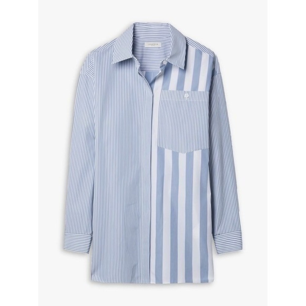 Lafayette 148 Striped Button Down Shirt XS/S Blue Oversized